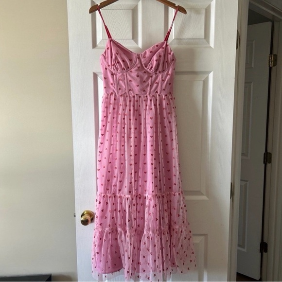 Betsey Johnson Pink Heart Midi Dress - Picture 3 of 3